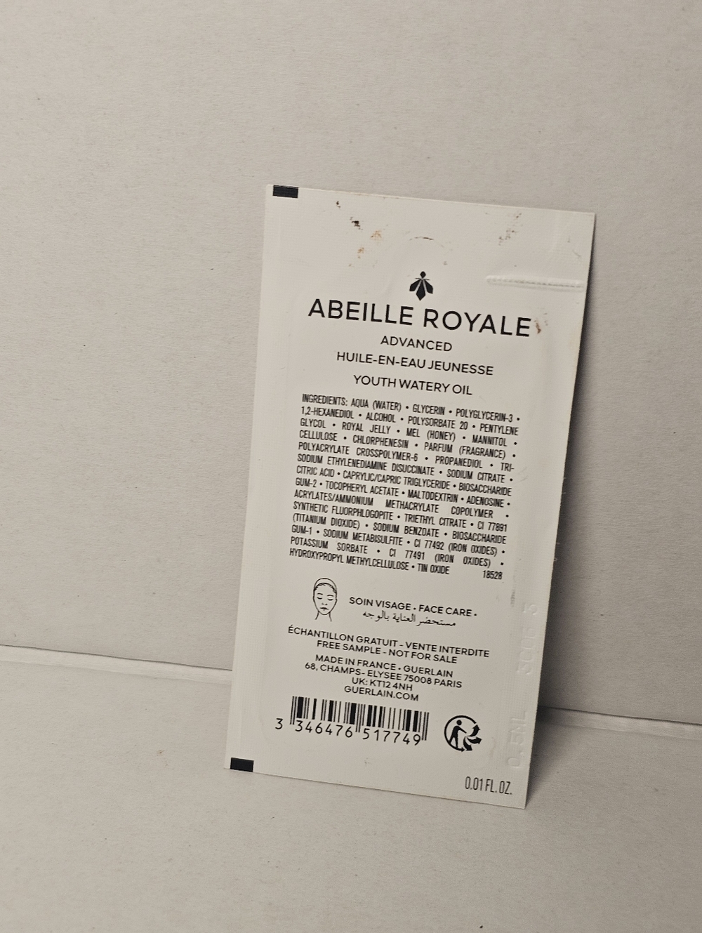 GUERLAIN Paris Abeille Royale Advanced Youth Watery Oil Sample Face Care - Picture 2 of 2